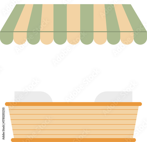 empty market stall stand counter