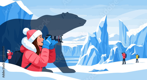 Arctic expedition: photographers capture wildlife in icy landscape adventure