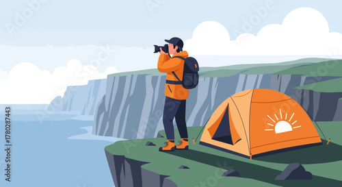 Coastal camping and photography adventure with stunning cliffside landscape