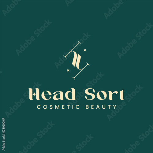 Elegant Gold Monogram Logo for Cosmetic Beauty Brand