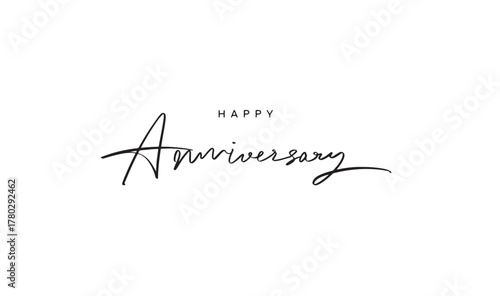 Happy anniversary text font calligraphy hand written lettering script black color object icon celebration party event greeting card congratulation banner party happy anniversary wedding love birthday