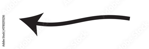 Long curve arrow icon. Long arrow. Curved bold arrow icon isolated on white background. Long curve arrow icon vector illustration. EPS 10