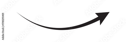 Long curve arrow icon. Long arrow. Curved bold arrow icon isolated on white background. Long curve arrow icon vector illustration. EPS 10