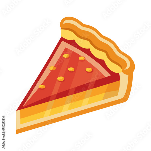 slice of pie with crust edge Vector