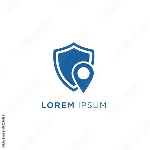 Security Shield with Location Icon A Symbol of Protected Navigation and Safety