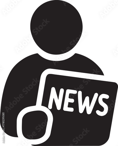Digital news app line vector, online media and journalism icon, editable EPS illustration file.