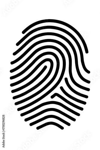 Fingerprint icon. Digital security authentication concept. 