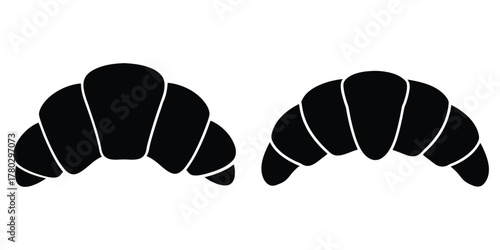 Croissant silhouette vector illustration