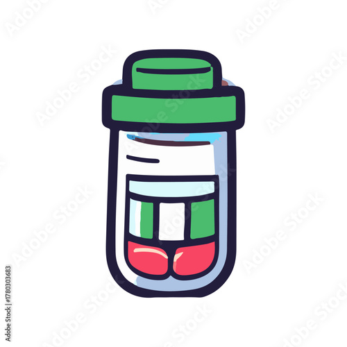 Medical Test Tube Illustration A Colorful Graphic for Science and Healthcare Concepts