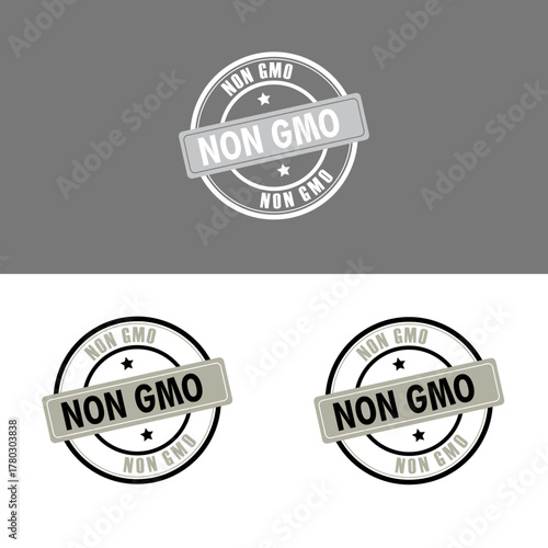  Non gmo percent stemp vector icon