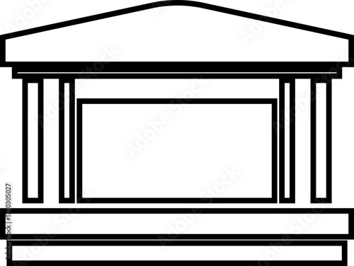 Outdoor Music Festival Stage Icon Concert, Performance, Theater, and Event Platform Symbol Entertainment, Show, and Auditorium Vector in Black Color Line Style