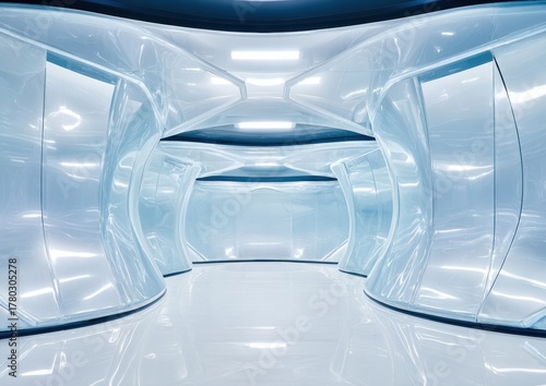 Professional High-Tech Bioengineering Corridor Modern Futuristic Architecture for Science Marketing and Corporate Advertising Content