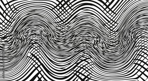 Abstract Black and White Wave Pattern Illustration for Design and Backgrounds