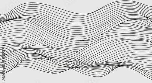 Abstract Wavy Lines A Monochrome Design Element for Digital Art and Graphic Design Projects