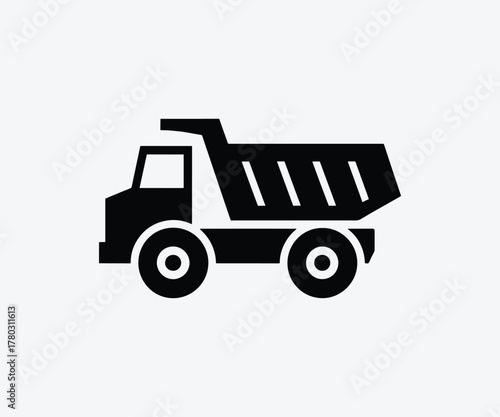 Dump truck silhouette Icon vector illustration