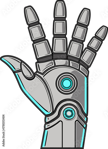 Stylized robotic hand with blue accents for future technology