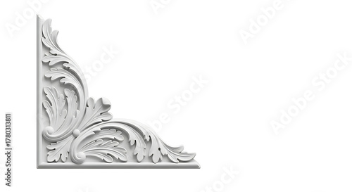 Elegant decorative corner element with intricate floral and leaf motifs