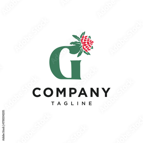 Letter G Waratah Logo Icon Vector
