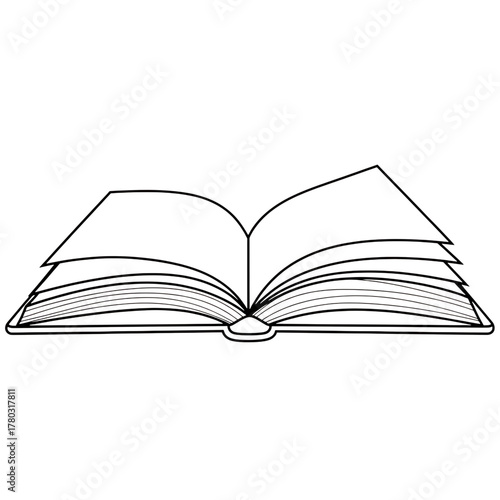 Open book isolated on transparent background, ready for reading and learning