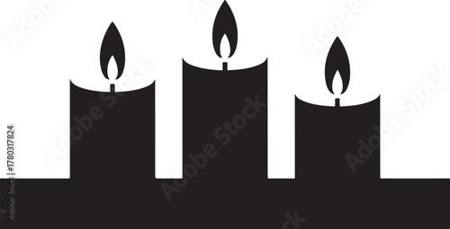 Advent Candle Silhouette – Christmas Candle Light Icon