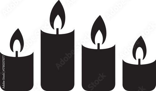 Advent Candle Silhouette – Christmas Candle Light Icon
