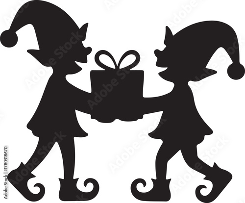 Christmas Elf Silhouette – Santa’s Helpers Holiday Design