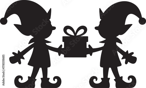 Christmas Elf Silhouette – Santa’s Helpers Holiday Design