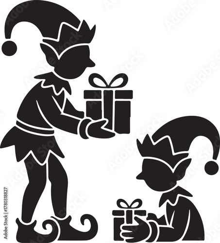 Christmas Elf Silhouette – Santa’s Helpers Holiday Design