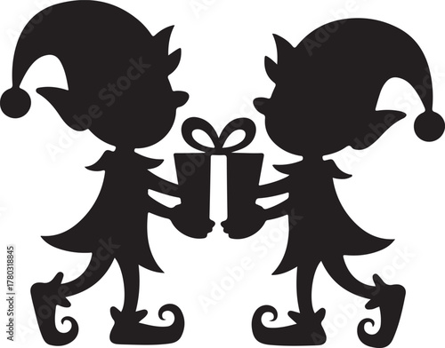 Christmas Elf Silhouette – Santa’s Helpers Holiday Design