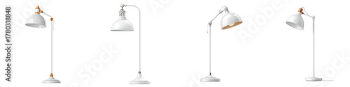 Elegant White Floor Lamp Collection for Interior Design Visualizations