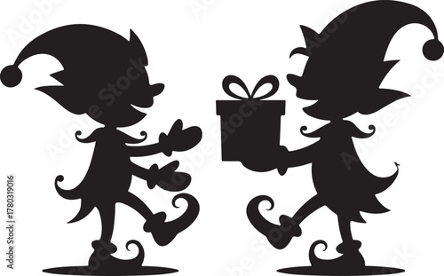 Christmas Elf Silhouette – Santa’s Helpers Holiday Design