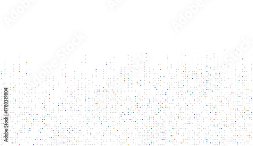 Digital technology background. Digital data dots gray pattern pixel background