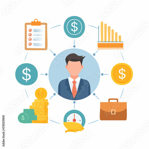 ビジネスシーンで使える投資・資産運用アイコン