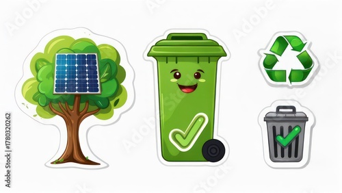 Green environmental stickers