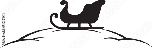 Christmas Sleigh on Hill Silhouette – Winter Holiday Scene