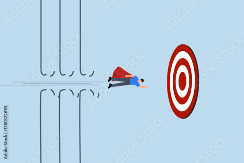 Overcome difficulty, entrepreneur hero soar over hindrances to attain goal.