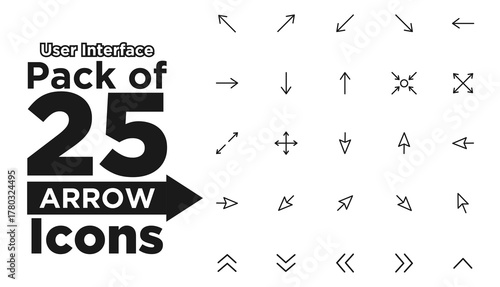 Simple flat user interface arrow icons collection - Arrow ui icons set - User Interface web design elements - -9.eps