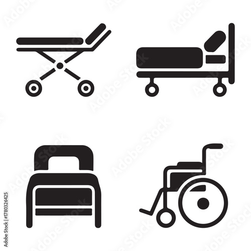 Medical stretcher icon