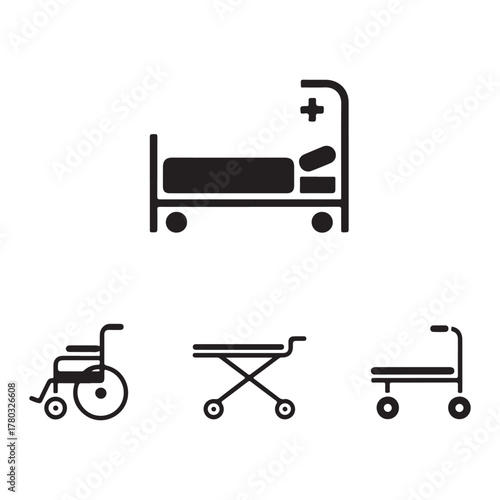 Clinic bed icon