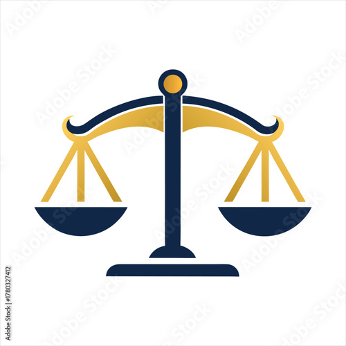 Minimalist Justice Scale Icon – Law Firm Symbol in Flat Vector Style