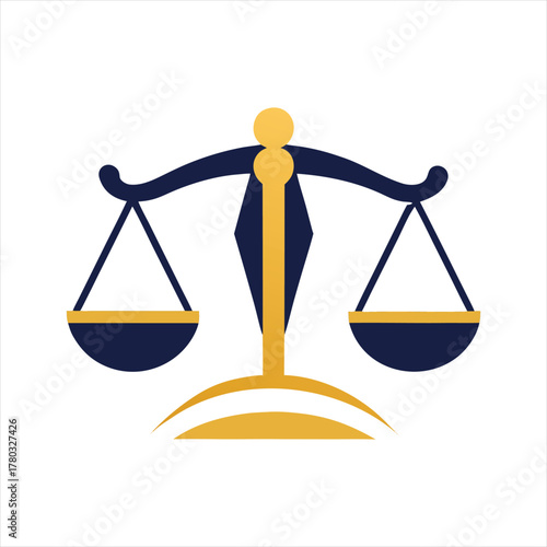 Minimalist Justice Scale Icon – Law Firm Symbol in Flat Vector Style