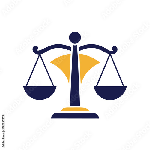 Minimalist Justice Scale Icon – Law Firm Symbol in Flat Vector Style