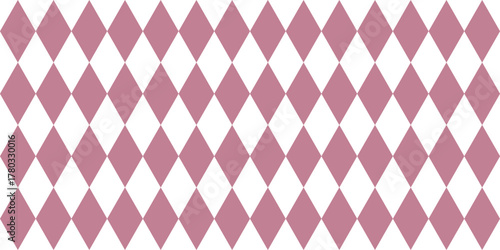 Pink and white diamond pattern background with a classic geometric style. Seamless retro texture ideal for fabric, wallpaper, or graphic design. Elegant, soft, and visually balanced layout.