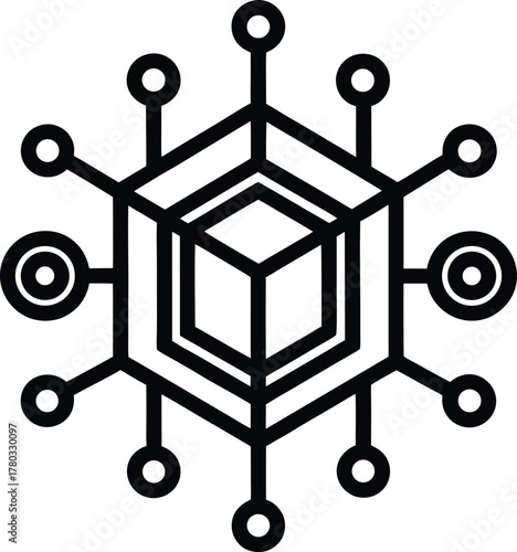 Geometric data cube within a hexagonal network for blockchain technology