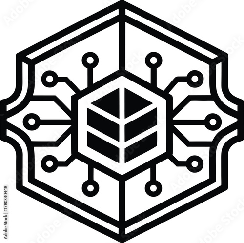 Decentralized autonomous organization banner vector logo for fintech concepts