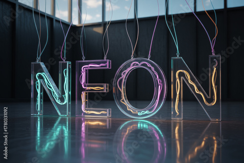 Illuminate your designs with stunning neon typography, perfect for vibrant branding, eye-catching displays, and modern creative projects with glowing color accents