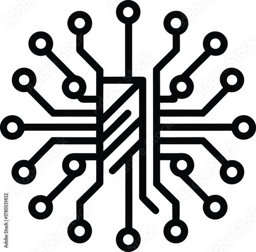Microprocessor chip with multiple connection pins for integrated circuit board