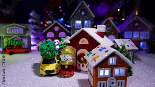 Ahead of the big Christmas town in the evening, a small Christmas town is spinning