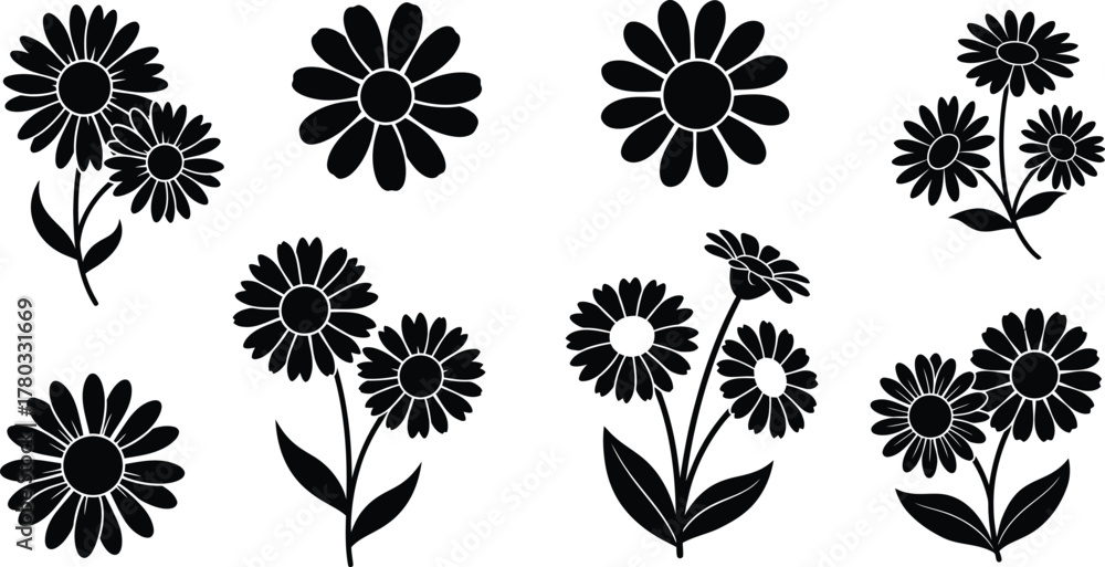 Obraz premium Flower icon collection - vector illustration