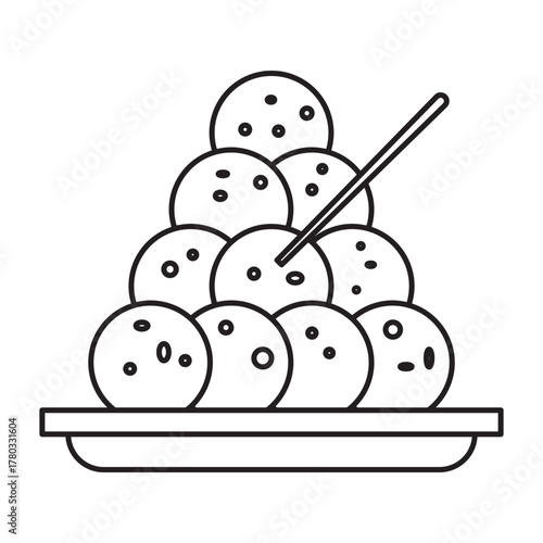 vector graphic of bakso, meetball noodle asian food